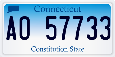 CT license plate AO57733