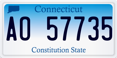CT license plate AO57735