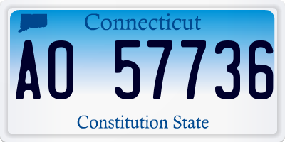 CT license plate AO57736