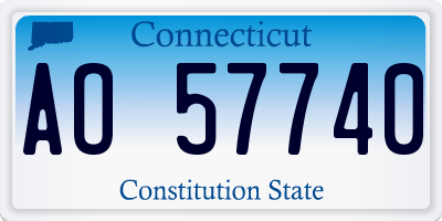 CT license plate AO57740