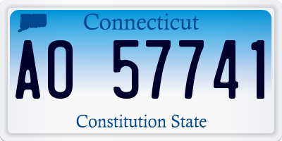 CT license plate AO57741