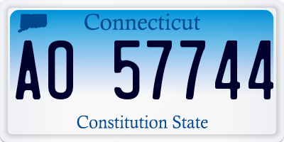 CT license plate AO57744