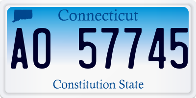 CT license plate AO57745
