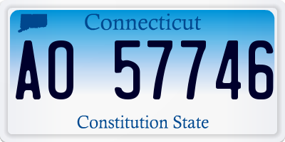 CT license plate AO57746