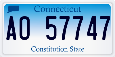 CT license plate AO57747