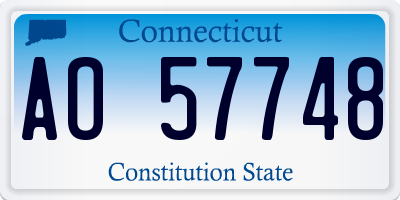 CT license plate AO57748