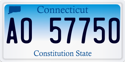 CT license plate AO57750