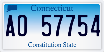 CT license plate AO57754