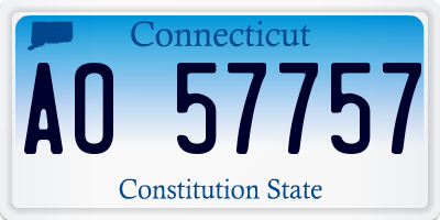 CT license plate AO57757