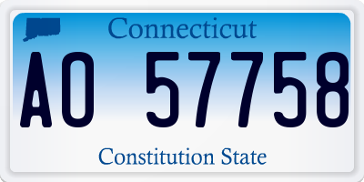 CT license plate AO57758