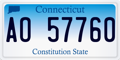 CT license plate AO57760