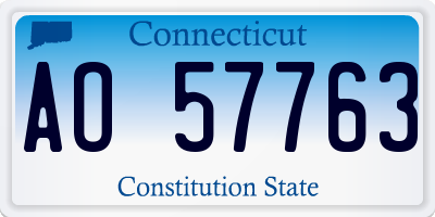 CT license plate AO57763