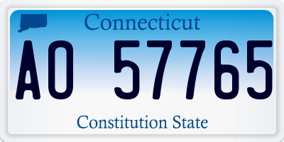 CT license plate AO57765