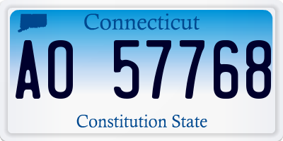 CT license plate AO57768