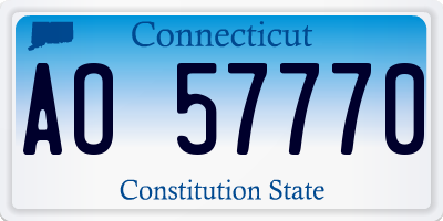 CT license plate AO57770