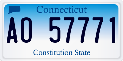 CT license plate AO57771