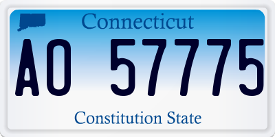 CT license plate AO57775