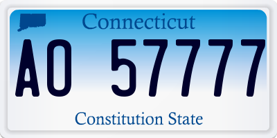 CT license plate AO57777