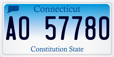CT license plate AO57780
