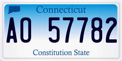 CT license plate AO57782