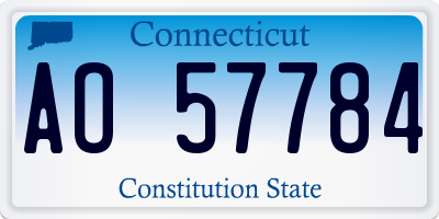 CT license plate AO57784