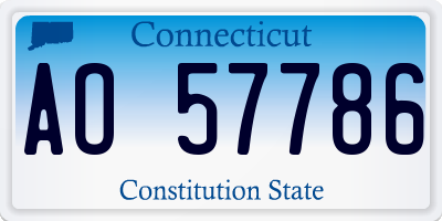 CT license plate AO57786