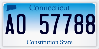 CT license plate AO57788