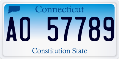 CT license plate AO57789