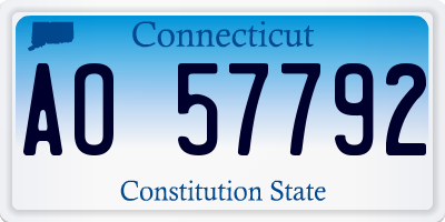 CT license plate AO57792