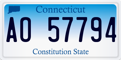 CT license plate AO57794