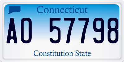 CT license plate AO57798