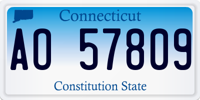 CT license plate AO57809