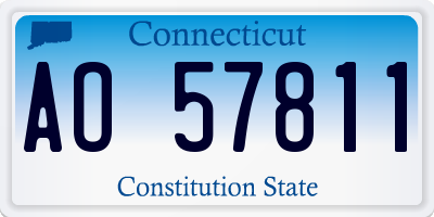CT license plate AO57811
