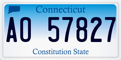 CT license plate AO57827
