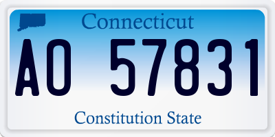 CT license plate AO57831