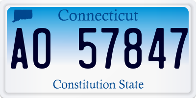 CT license plate AO57847