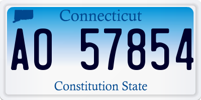 CT license plate AO57854