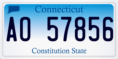 CT license plate AO57856