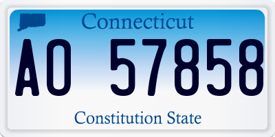 CT license plate AO57858