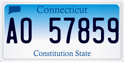 CT license plate AO57859