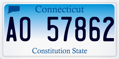 CT license plate AO57862
