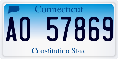 CT license plate AO57869