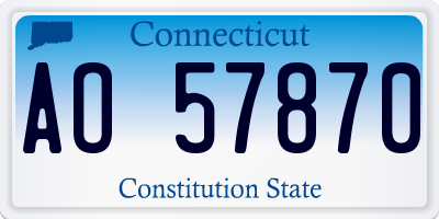 CT license plate AO57870