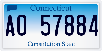 CT license plate AO57884