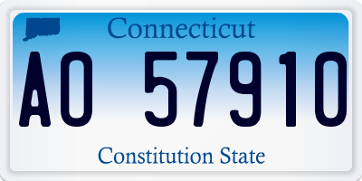 CT license plate AO57910