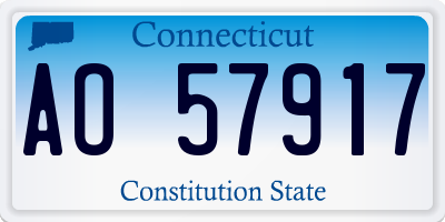 CT license plate AO57917