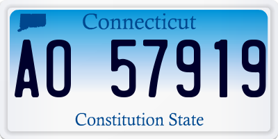 CT license plate AO57919