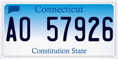 CT license plate AO57926