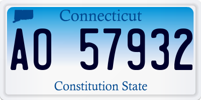 CT license plate AO57932