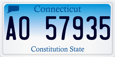 CT license plate AO57935